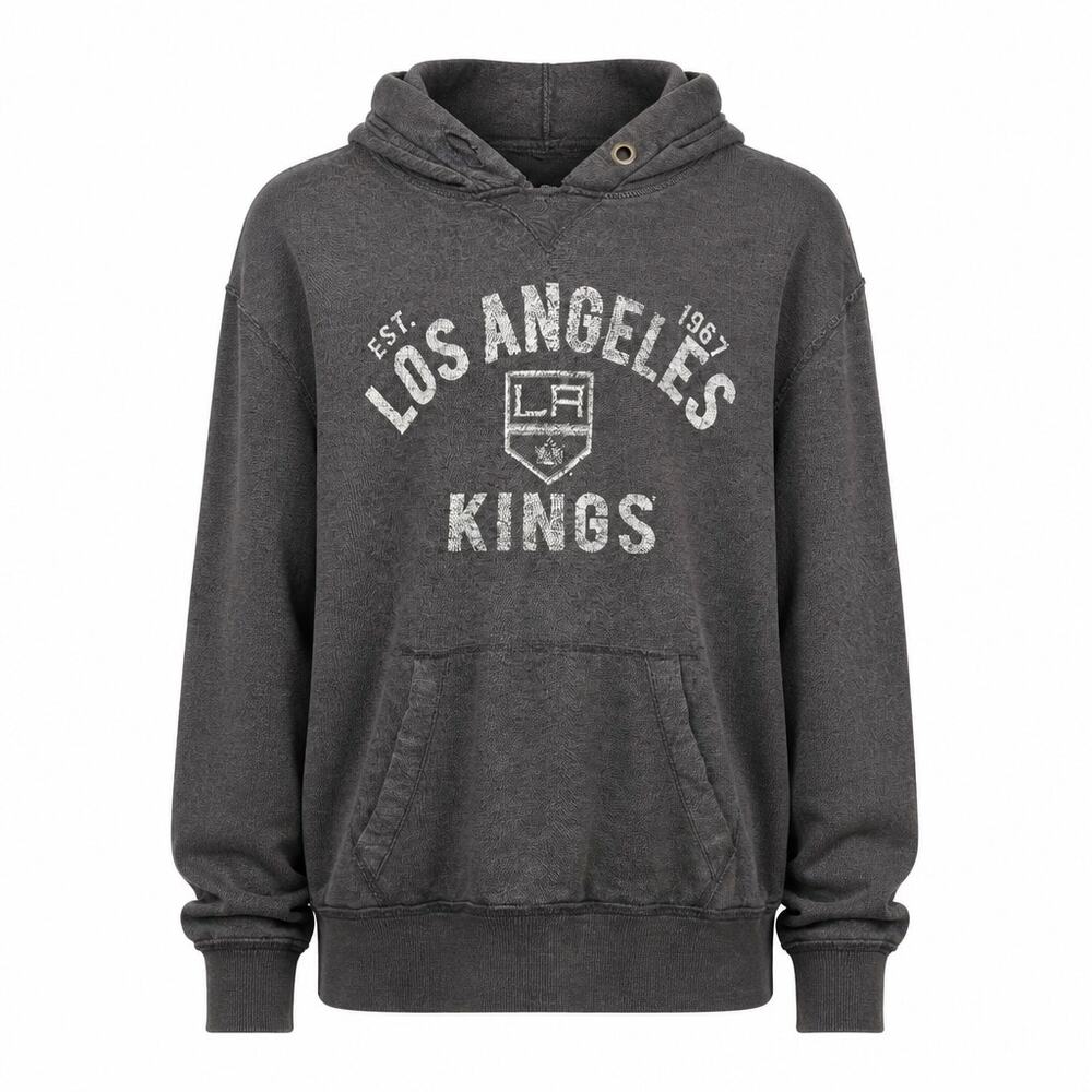 Banner 47 Brand LA Kings Hoodie Large Vintage Distressed NHL Hockey Gray Cotton